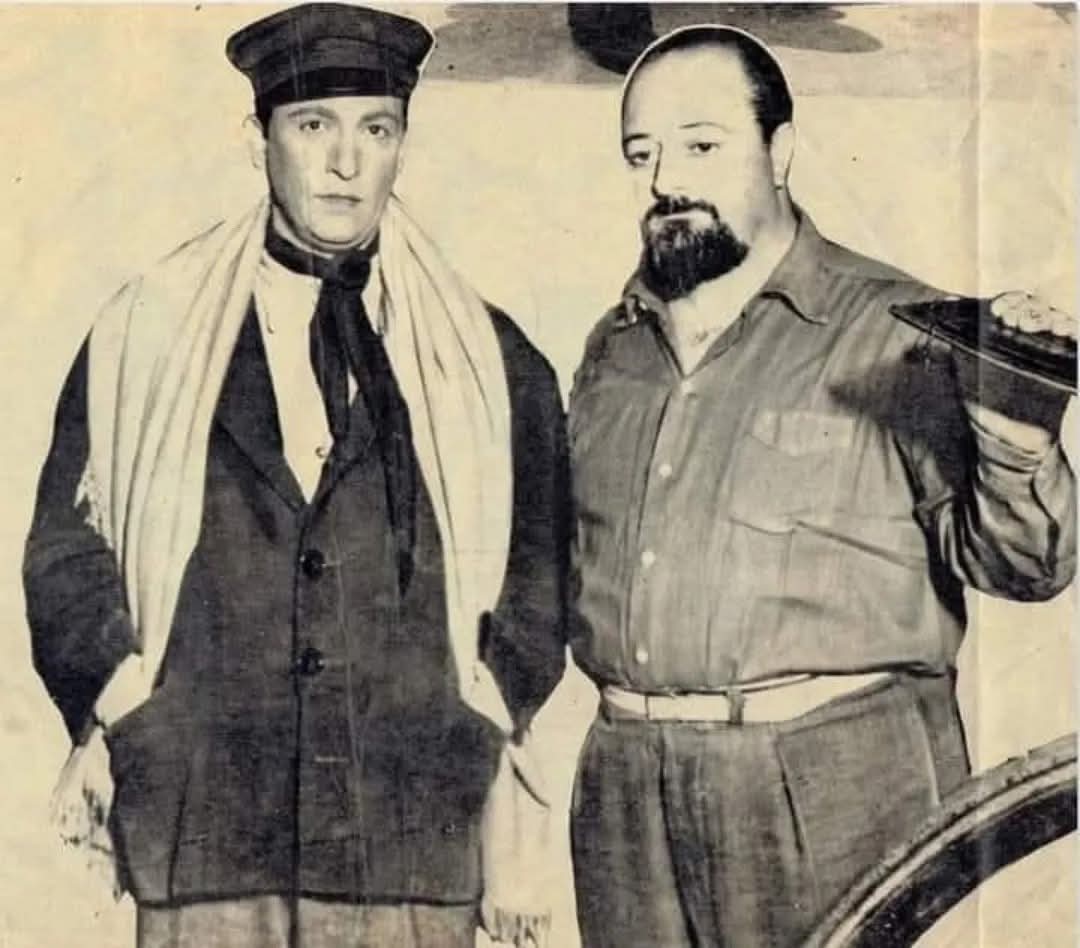 Homero Manzi · Hugo Del Carril — HUGO DEL CARRIL y HOMERO MANZI 
en el rodaje de "Pobre mi madre querida" (Homero Manzi y Ralph Pappier, 1948)