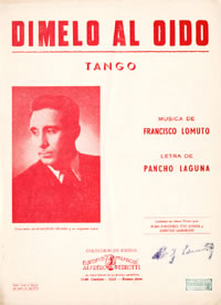 Francisco Lomuto — Partitura del tango 'Dímelo al oído', música de Francisco Lomuto