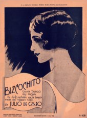 Tapa de la partitura del tango 'Bizcochito' de Julio De Caro