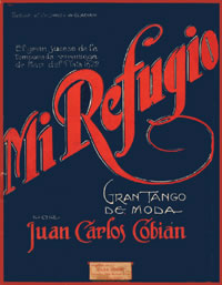 Partitura del tango 'Mi Refugio', gran tango de moda compuesto por Juan Carlos Cobián